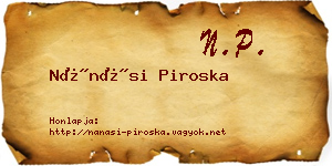 Nánási Piroska névjegykártya
